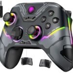 Oferton: EasySMX X15 Mando PC Inalambrico con RGB Luz- Hall Joystick- Hall Trigger- 1000 mAh Batería Recargable- Turbo para PC/Switch/Móvil/Tableta- Gamepad PC Compatible con Black Myth: Wukong- Gris