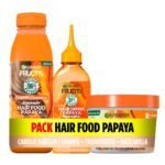 Oferton: Garnier Fructis Pack Champú + Tratamiento Hair Drink + Mascarilla Para Pelo Dañado, con Papaya Reparadora, Limpia, Desenreda y Nutre, Set de 3 Productos
