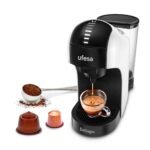 Oferton: Ufesa Bellagio Cafetera Espresso Multicápsulas 3 en 1 para Nespresso, Dolce Gusto o Café Molido, Panel Táctil Digital con 7 Niveles, Depósito 1L, 1400W, 15 Bares, Apagado Automático