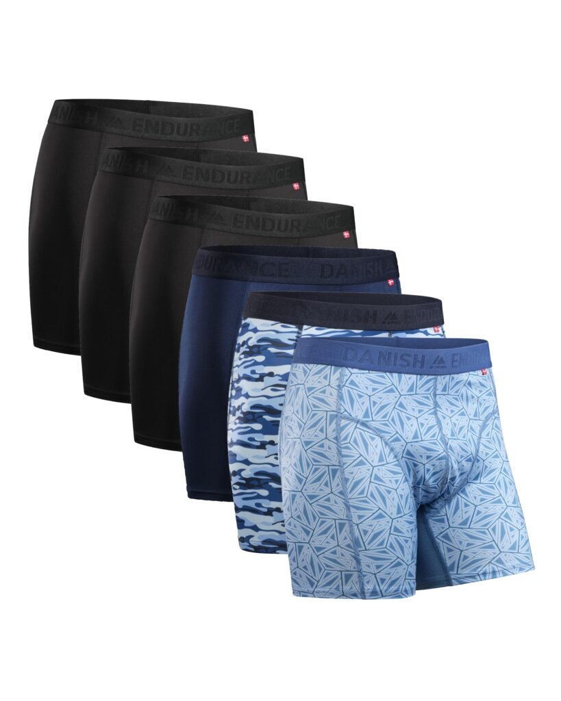 Oferton: DANISH ENDURANCE Calzoncillos Deportivos, Bóxers para Hombre Ajustados, Transpirables y Sin Etiquetas, 6 Pack