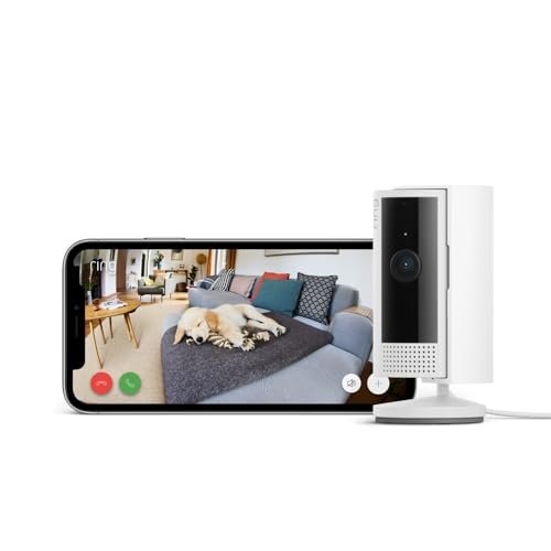 Oferton: Ring Cámara interior (Indoor Camera 2.ª gen.) | Cámara de vigilancia wifi con enchufe para mascotas | Vídeo 1080p HD, comunicación bidireccional, cubierta de privacidad | 30 días gratis de Ring Home