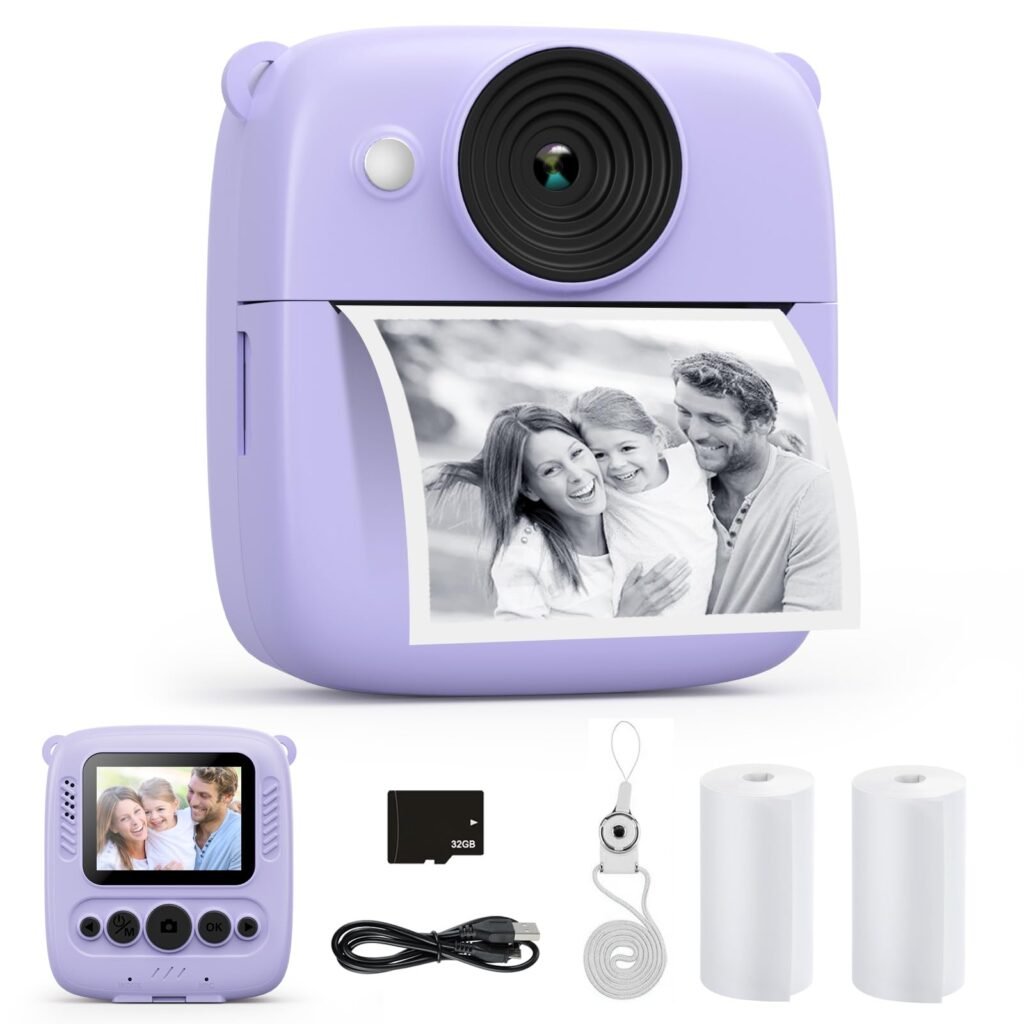 Oferton: CalineGam Camara Fotos Infantil Instantanea, 2,0 Pulgada 1080P Cámara de Fotos Instantánea con Tarjeta de 32 GB y Papel Fotográfico, Regalos para Niños y Niñas de 3 4 5 6 7 8 9 10 Años (Morado)