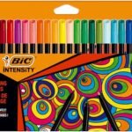 Oferton: BIC Intensity, Rotuladores de Punta Fina (0,9 mm), Colores Surtidos de larga duración, Paquete de 24 uds.