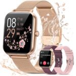 Oferton: RUXINGX Reloj Inteligente Mujer con Llamadas, 1.83″ Smartwatch con 3 Correas, Función Femenina/24H Pulsometro/SpO2/Monitor de Sueño/20+ Modos Deportivos Calorías Android iOS Rosa Oro, Regalo Mujer