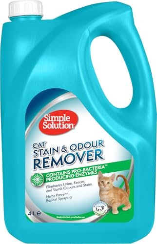 Oferton: Simple Solution Removedor de Manchas y Olores de Gatos, Limpiador Enzimático con Poder de Limpieza Pro-Bacterias – 4 Litros