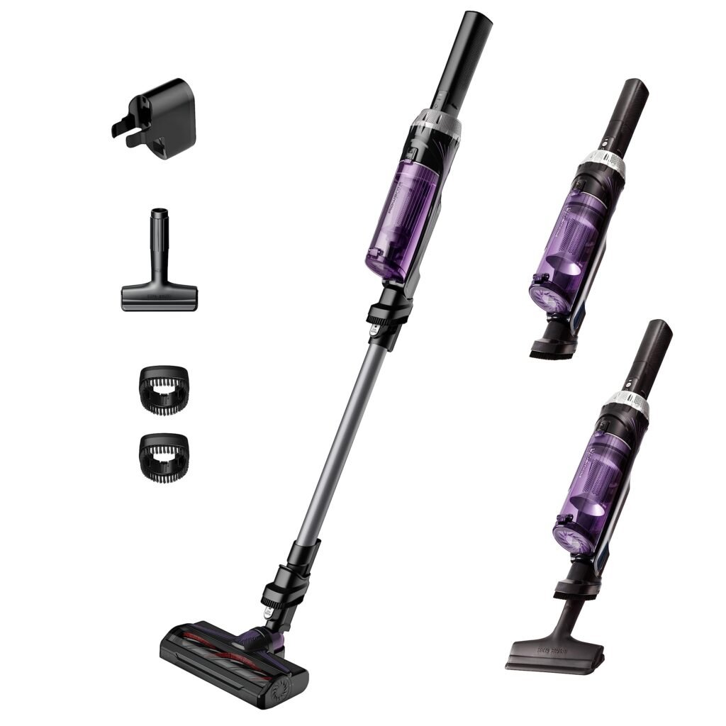 Oferton: Rowenta XNano RH1128 – Aspiradora escoba sin cable, con 3 funciones en 1, autonomía de 40 minutos, muy ligero, fácil acceso del suelo hasta el techo, lila y gris