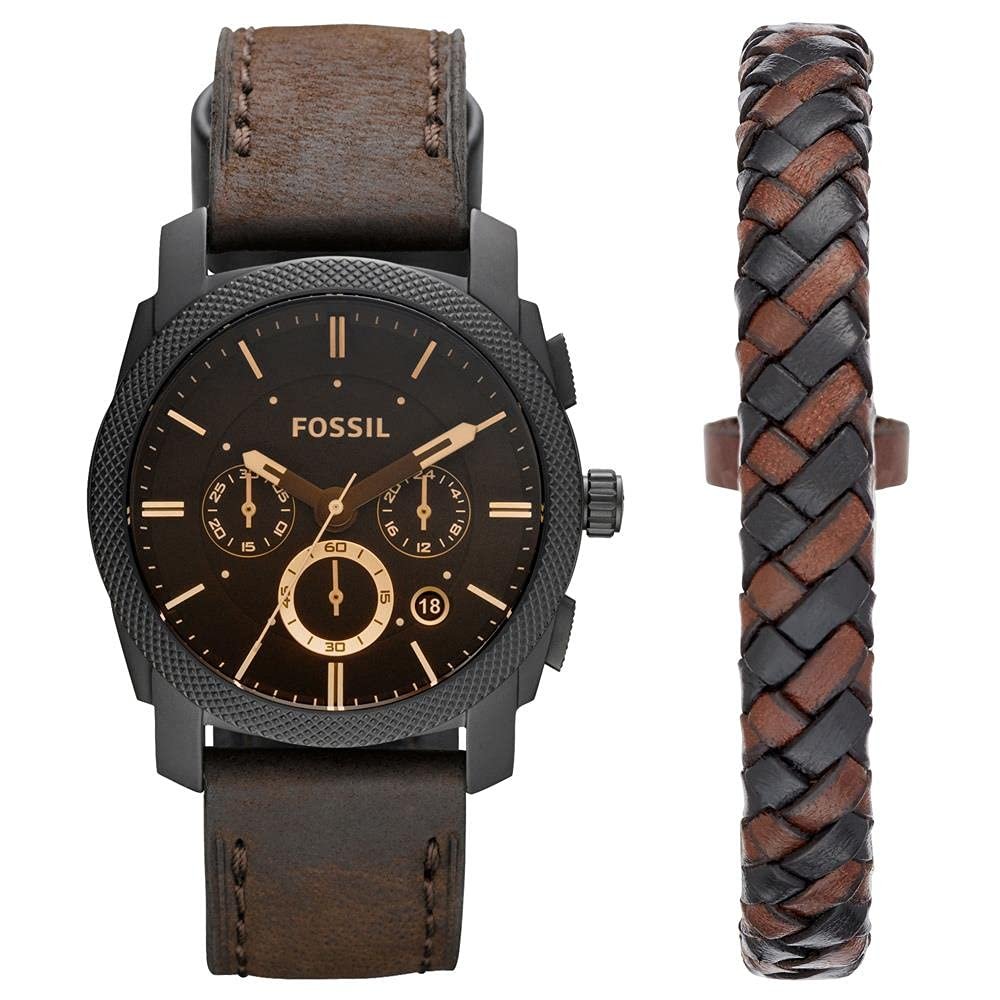 Oferton: Fossil Machine Reloj para Hombre, Movimiento Cronógrafo con Correa de Acero o Piel