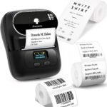 Oferton: Phomemo M110 Impresora de Etiquetas, Juego de 3 Rollos de Etiquetas, Etiquetadora Autoadhesiva para Teléfono y PC, Impresora de Etiquetas Bluetooth, para el Hogar, La Oficina y la Pequeña Empresa