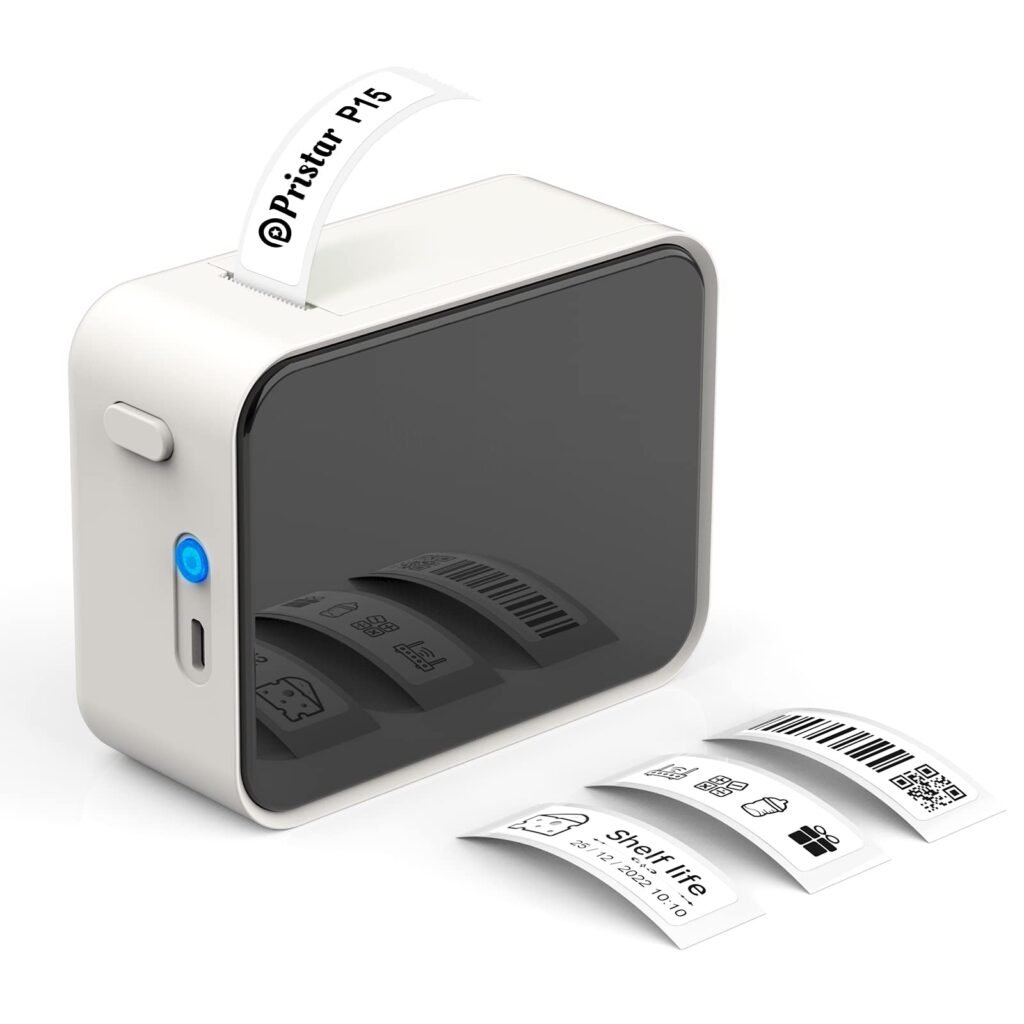 Oferton: Pristar P15 Etiquetadora Mini Impresora de Etiquetas Portátil Térmica, Adhesivas Label Maker Compatible con iOS y Android, para la Escuela de la Oficina en Casa, Beige