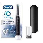Oferton: Oral-B iO 6N Cepillo de Dientes Eléctrico con 2 Cabezales y 1 Estuche de Viaje, Diseñado por Braun, Regalos Orginales – Negro