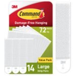 Oferton: Command Tiras Adhesivas para Colgar Cuadros Grandes, Pack Ahorro de 14 x 2 Tiras Blancas – Para Marcos, Espejos, Letreros, o Relojes de Pared – Colgar Sin Agujeros y Sin Taladrar