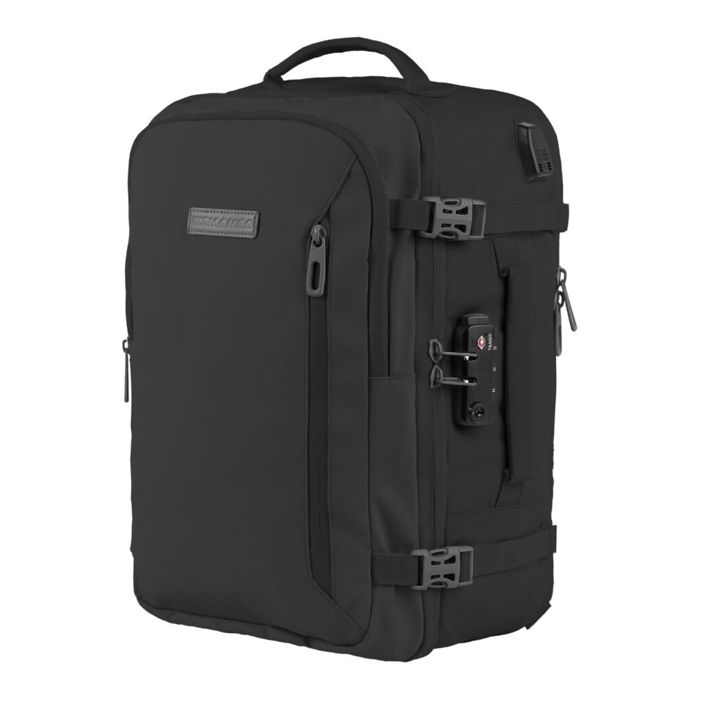 Oferton: BidMamba Mochila Viaje Cabina Avion 40x20x25, Mochila Ryanair y Vueling 40x20x25, Mochila Viaje, Travel Backpack, Equipaje de Mano con Puerto USB y Code Lock