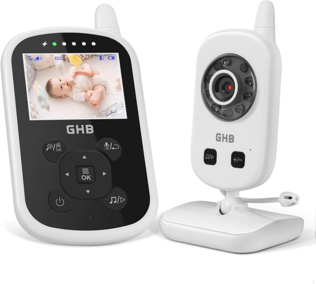 Oferton: GHB Vigilabebés Camara Vigilancia Bebe con LCD 2.4″ 950mAh Inteligente VOX Visión Nocturna