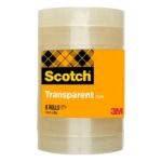 Oferton: Scotch Cinta Adhesiva Transparente, 8 Rollos, 19 mm x 66 m, Cinta Adhesiva para Uso General para el Colegio, el Hogar y la Oficina
