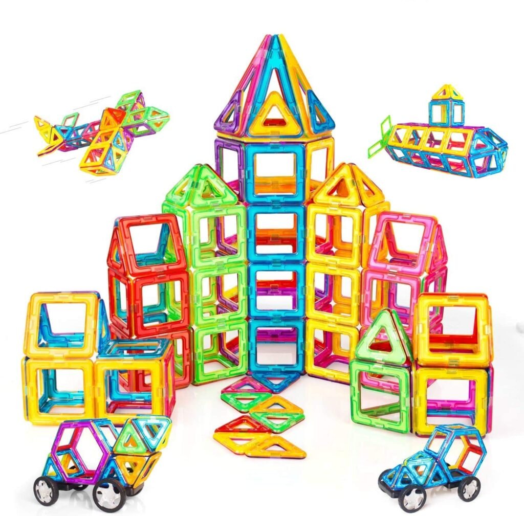 Oferton: CONDIS 120 Piezas Bloques de Construcción Magnéticos, Juguetes Niños de 3 4 5 6 7 8 Años Juegos Educativos Viaje Juego de Imanes magneticas para Niños Niñas Montessori Regalos