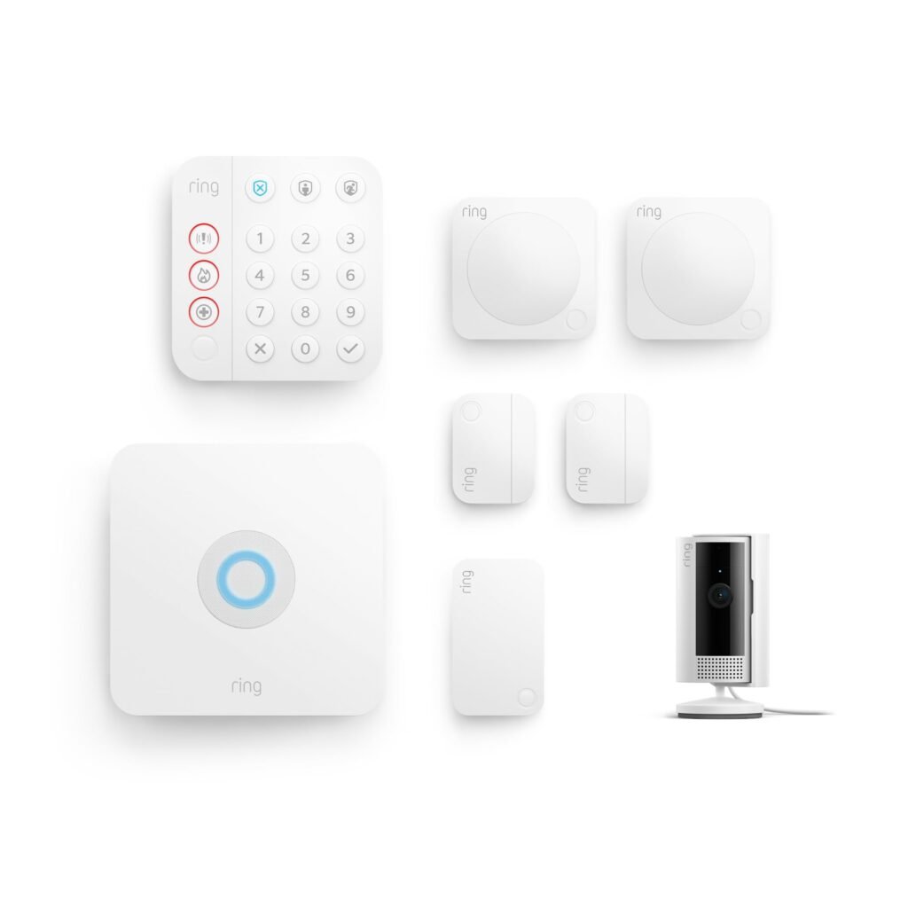 Oferton: Kit de Ring Alarm M + Cámara interior (Indoor Camera 2ª gen) | Sistema de seguridad para el hogar con alarma y vigilancia asistida opcional, sin compromiso a largo plazo | 30 días gratis de Ring Home