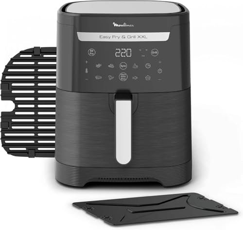 Oferton: Moulinex Easy Fry XXL 6,5 L EZ8018 Freidora de Aire 2 en 1 para Freír o a la Parrilla, con Poco o Sin Aceite, Pantalla Digital Táctil, 8 Programas, Comidas Sanas, Gran Capacidad, Hasta 8 personas