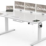 Oferton: Devoko Escritorio Elevable Eléctrico 180 x 80 cm de Carga USB C, Escritorio Ajustable en Altura con Tablero, 3 Función de Memoria y Anticolisión, Regulable en Altura 72-118cm, Blanco