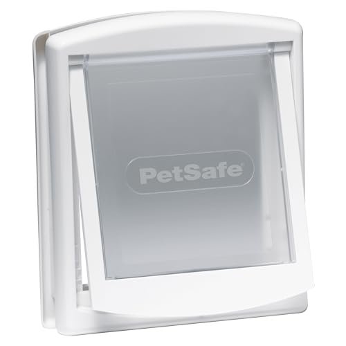 Oferton: PetSafe Staywell Original – Porta para animais de estimação com 2 posições, instalação fácil, gateira no exterior ou interior, painel de fecho personalizável, resistente, branco – S