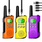 Oferton: AWANFI Walkie Talkie para Niños, Walkie Talkie Recargable con Batería Li-Ion, 3KM de Larga Alcance, Walkie-Talkies para Acampar/Aventuras, Regalos para Niños de 3 a 12 Años, 3 Piezas