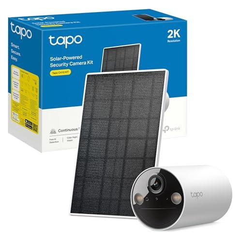 Oferton: Tapo C410 Kit – Cámara de vigilancia Solar con batería Exterior, Detección de Personas por IA, 2K 3 MP, visión Nocturna de Color, Memoria microSD, batería no extraíble de 6400mAh, Audio bidireccional