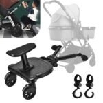 Oferton: Vihir Mini Buggy Board con asiento Cochecito para el Segundo niño, Pedal Auxiliar Conector extraíble Asiento, Accesorio para niños de 2 a 6 años (25 kg), Viene con 2 Ganchos para Cochecito