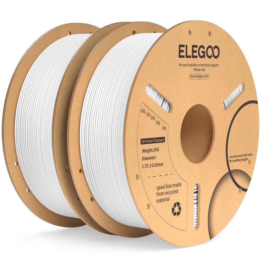 Oferton: ELEGOO Filamento PLA+ 1.75 2KG Blanco, Filamento PLA Plus para Impresora 3D, Precisión Dimensional +/- 0.02mm, Carrete Filamento 3D,para Mayoría Impresoras 3D
