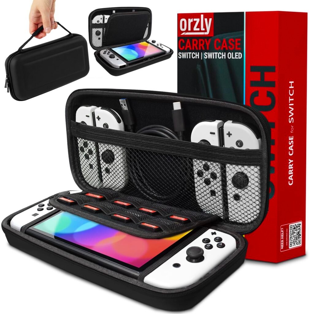 Oferton: Orzly Estuche de Transporte Compatible con Switch OLED y Consola Switch Original – Estuche Protector de Viaje portátil rígido con Bolsillos de Almacenamiento