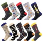 Oferton: BISOUSOX Regalo de Papá Calcetines de Hombre Calcetines Colores Hombre Calcetines Estampados Calcetines de Papá BEST DAD EVER Calcetines Algodón Novedad Regalo Calcetines para Padre