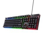 Oferton: Trust Gaming GXT 835 Azor Teclado Retroiluminado, Disposición QWERTY Español, LED Iluminación, Teclado Alámbrico Gaming para Windows, Mac, PC, Ordenador, Portátil – Negro
