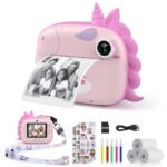 Oferton: HiMont Cámara de Fotos Instantáneas para Niños con Papel de Impresión y Tarjeta SD de 32G,20MP, Cámara de Fotos para Niños con Bolígrafos de Colores, Regalo para Niños de 3 a 14 años (Rosa)