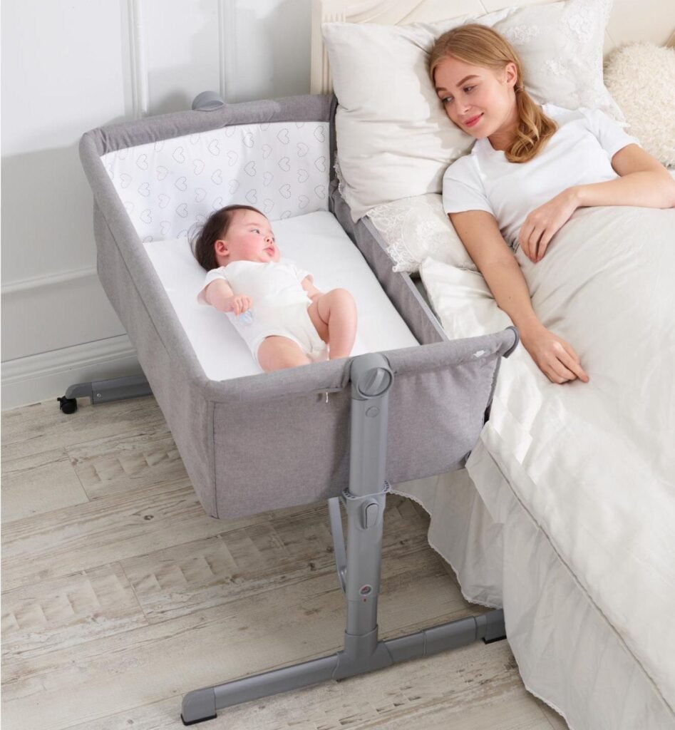 Oferton: Babify – Minicuna Colecho Regulable, Multialturas, Reclinable, Colchón Incluido, Color Gris, 1 Unidad