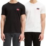 Oferton: Levi’s 2-Pack Crewneck Graphic Tee, Camiseta, Hombre, Sportswear White/Mineral Black, L