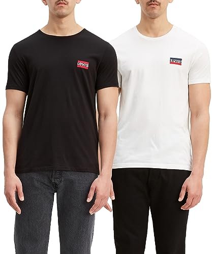 Oferton: Levi’s 2-Pack Crewneck Graphic Tee, Camiseta, Hombre, Sportswear White/Mineral Black, L