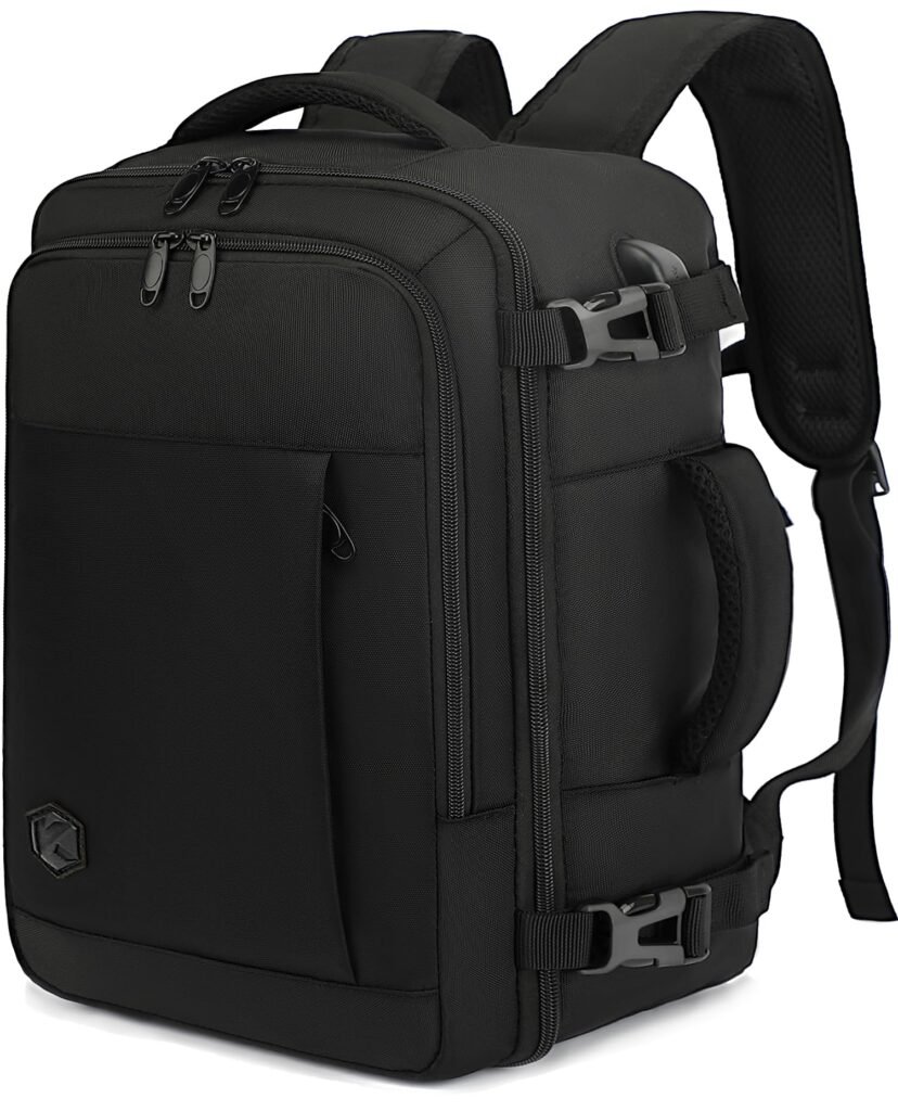 Oferton: VANKEV Zaino Ryanair 40x20x25 Zaino da Viaggio Aereo Bagaglio a Mano Piccolo Borsa da Cabina 20L per Voli Zaino da Viaggio Donna Uomo,14 Pollici Zaino Porta PC per Scuola Lavoro Trekking Nero