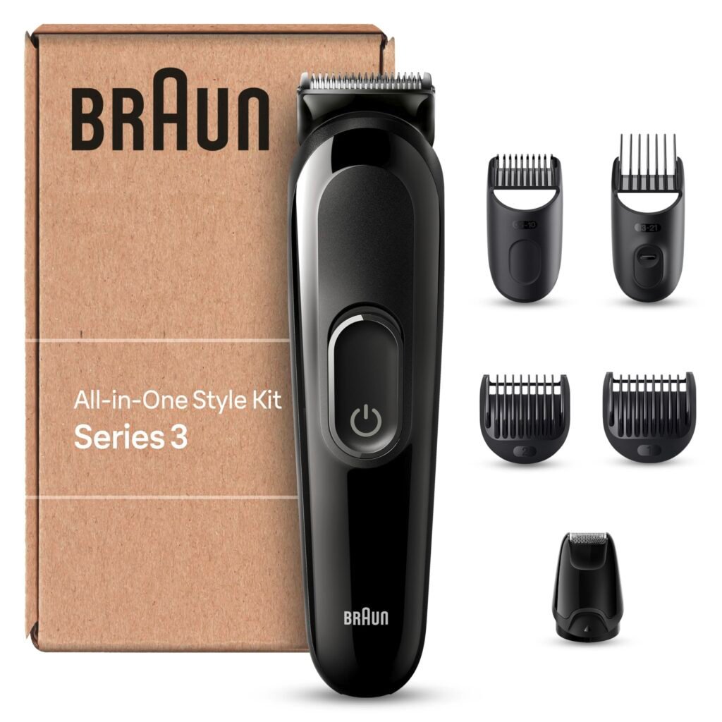 Oferton: Braun Recortadora de Barba Series 3 Máquina Cortar Pelo, Máquina de afeitar, Cortapelos Hombre Kit 6 En 1 Para Barba, MGK3420