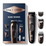 Oferton: King C. Gillette Kit De Recortadora De Barba Inalámbrica Para Hombre Con Hojas Siempre Afiladas Y 3 Peines Intercambiables, Máquinilla de afeitar
