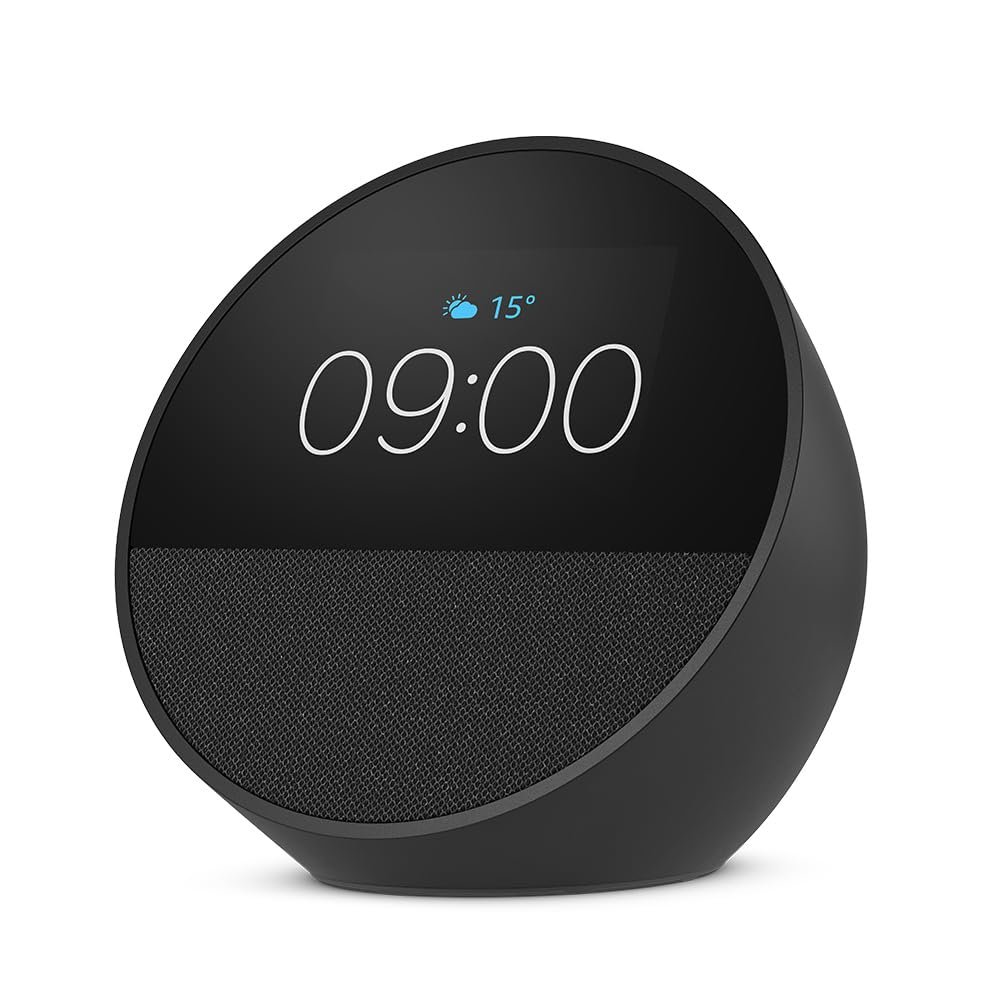 Oferton: Nuevo Amazon Echo Spot (modelo de 2024) | Despertador inteligente con sonido de calidad y Alexa | Negro