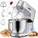 Oferton: Homlee Batidora Amasadora 1800W Bajo Ruido Amasadora de Pan,con Bol de Acero inoxidable de 7.2 L,Amasador,Batidor,Varillas y Protección Para Salpicaduras 6 Velocidades Repostería Profesional