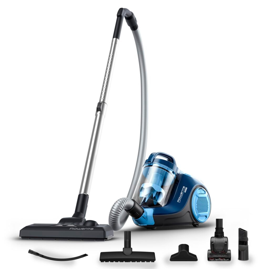 Oferton: Rowenta Swift Power RO2981 Total Care, aspiradora sin bolsa, sistema ciclónico, depósito 1.5 L, cepillo parquet, boquilla 2 en 1 para ranuras, tapicerías y pelo mascotas, 77 dB, Multicolor
