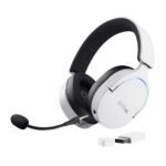 Oferton: Trust Gaming GXT 491W Fayzo Cascos Gaming Inalámbricos Bluetooth + 2.4 GHz, 7.1 Sonido Envolvente, Batería de 22 Horas, Auriculares Inalámbricos RGB Over-Ear PC PS5 PS4 Switch – Blanco