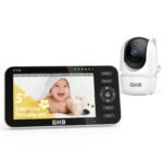 Oferton: GHB Camara Vigilancia Bebe con 5″ HD Pantalla Vigilabebés con Cámara Batería de 4000mAh Soporta 4 Cámaras, Pantalla Dividida, 4×Zoom, Visión Nocturna, Comunicación Bidirecciona Escucha Bebes