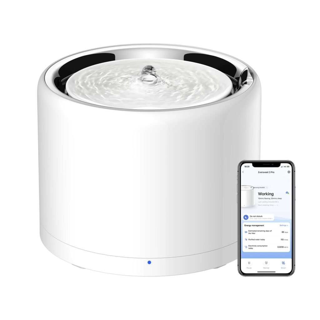 Oferton: PETKIT Bomba de Agua Inalámbrica Automática Fuente Inteligente para Gatos y Perros, Forro de Acero Inoxidable, no es Fácil de Retener Bacterias