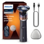 Oferton: Philips Serie X5000 Afeitadora Eléctrica Hombre, Máquina de Afeitar Barba, 27 cuchillas, Cuida la piel, Cabezal flexible 360º, 50min de uso, En Seco y Húmedo, Recargable, X5012/00, Naranja