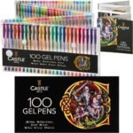 Oferton: Castle Art Supplies Estuche 100 Bolígrafos de Gel Colorear | Caja Premium | Dibujos, Álbumes Recortes, Diarios | Efectos Increíbles: Espiral, Brillo, Neón, Pastel, Metálico, Punta Fina