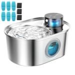 Oferton: Fuente para Gatos inalámbrica de Acero Inoxidable – Fuente para Gatos con batería para Perros, Fuente de Agua, Sensor Fuente, Fuente de Agua, dispensador de Agua para Gatos, sin Cables, Bomba de Agua