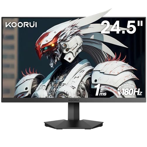 Oferton: KOORUI 24.5″ Monitor, FHD Gaming Monitor 180Hz, Full HD (1920 x 1080) VA, 1 ms, Adpitive Sync, 2xHDMI y DisplayPort, sRGB 99%, VESA, Ajustable en inclinación, Eye Care