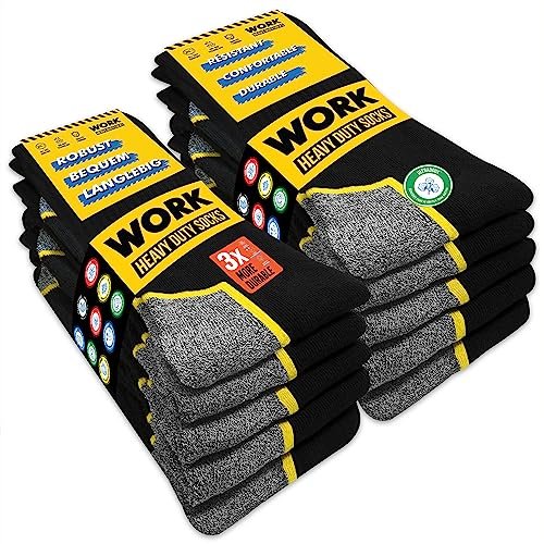Oferton: SOXCO 10 Pares Calcetines de Trabajo Hombre WORK Socks, 39-42