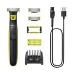Oferton: Philips OneBlade, Auténtica Recortadora de Barba y Corporal, Afeitadora Eléctrica Hombre, Depilación masculina, 3 Cuchillas, 5 Longitudes, Kit para Cuerpo, En Seco y Húmedo, Recargable, QP2824/30